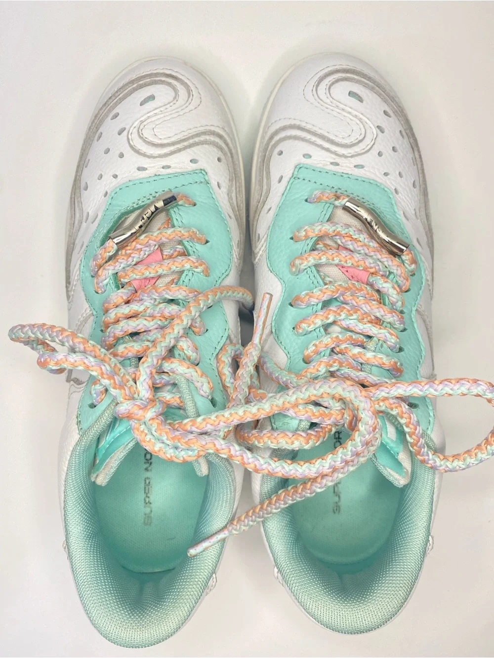 MSCHF Super Normal Sneakers – White/mint Men’s Size 7 / Women’s Size 8.5